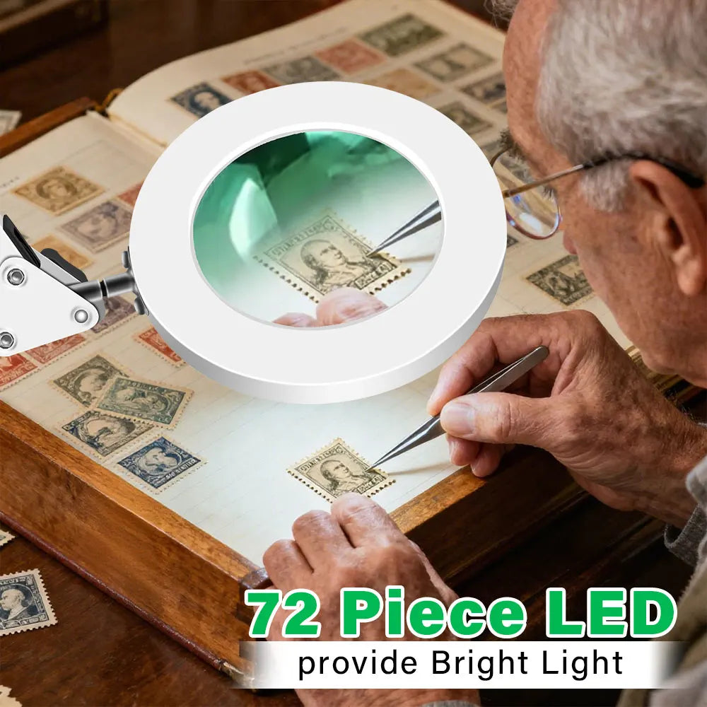 72-LED Magnifier Desk Lamp 8x/10x Remote Control 3 Color Magnifier Desk Lamp Richie's