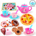Girls' 25-Piece Afternoon Tea & Dessert Pretend Play Toy Set Kids Pretend Play Set Richie's 6602A-Pink