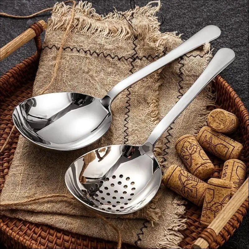 2-Piece Stainless Steel Serving & Slotted Spoon Set Kitchen Utensil Set Richie's