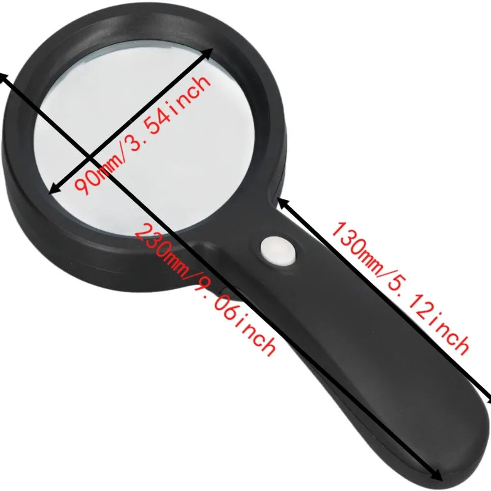 10X LED Illuminated Magnifying Glass – 12 LEDs, Optical Glass Illuminated Magnifier Richie's