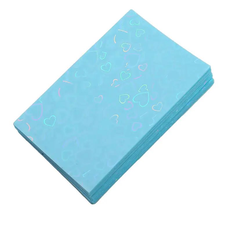 50Pcs Kpop Photocard Sleeves Heart Bling PVC Card Protectors Photocard Sleeves Richie's Blue