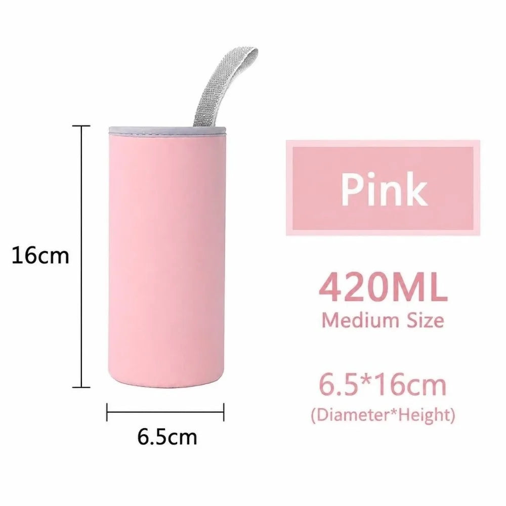 Neoprene Water Bottle Sleeve with Handle – 420/550ml Bottle Sleeve Richie's Pink 420ml