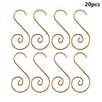 20Pcs S-Shape Metal Christmas Ornament Hooks – Xmas Tree Hangers Christmas Ornament Hooks Richie's gold