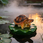 Floating Turtle Lotus Leaf Figurine – Garden Pond Décor Garden Pond Figurine Richie's