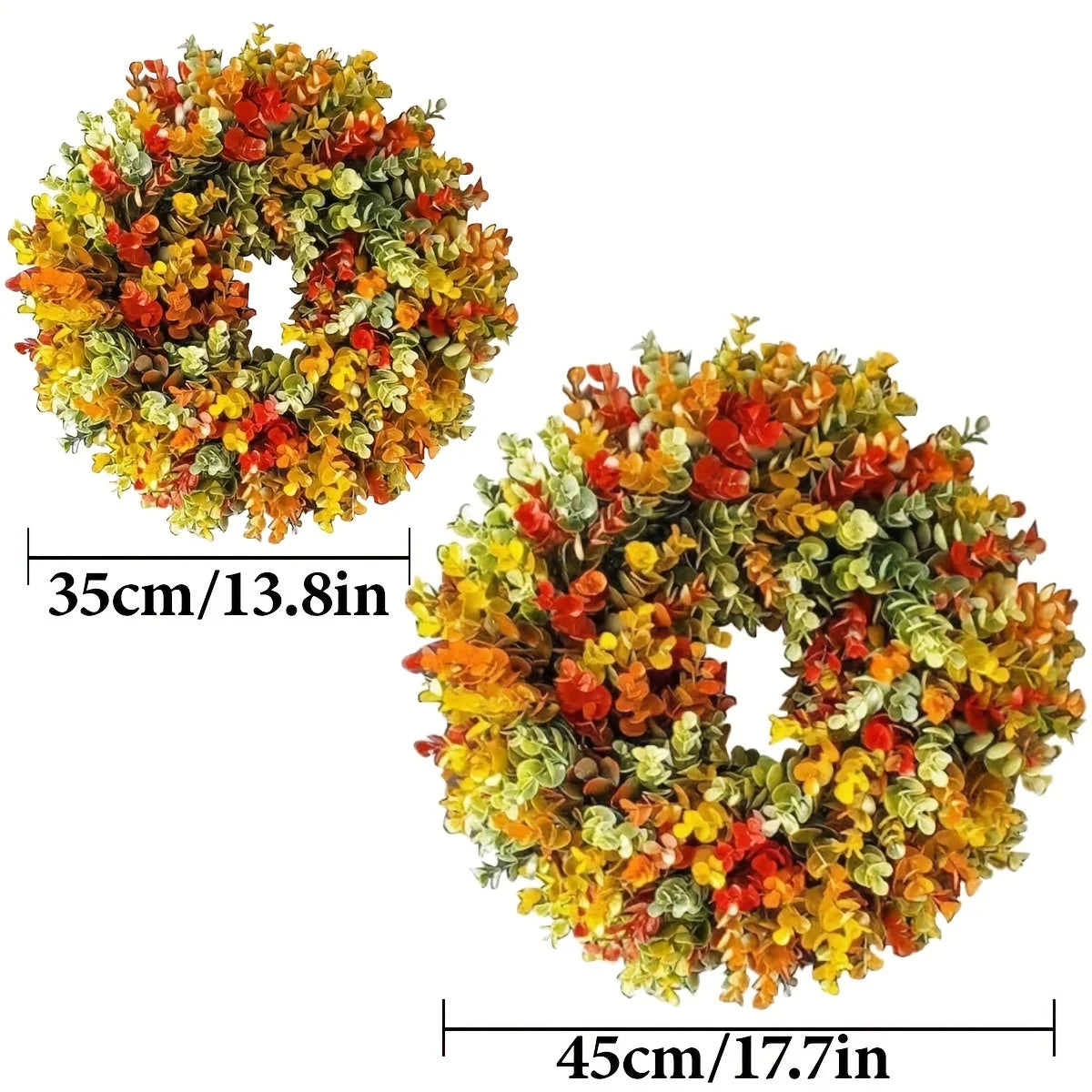 Elegant Artificial Fall Foliage Wreath – Indoor Door Hanging Decor Artificial Decor Wreath Richie's