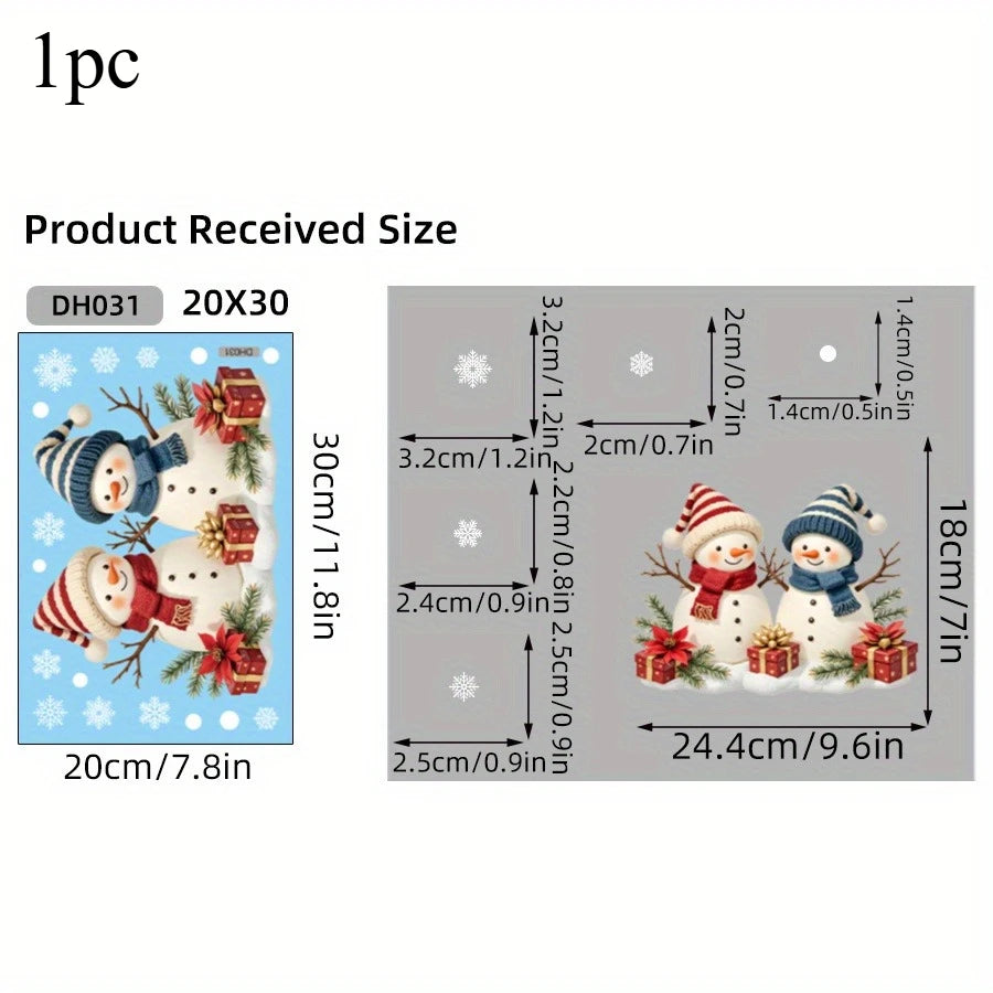 Christmas Snowman Window Cling – Removable Static Decal Window Cling Decal Richie's 1pc
