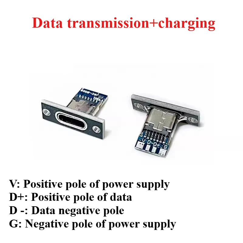 USB 3.1 Type-C Female Connector Socket with Fixing Plate 5/10pcs USB Connector Socket Richie's TYPEC 4 5pcs