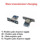 USB 3.1 Type-C Female Connector Socket with Fixing Plate 5/10pcs USB Connector Socket Richie's TYPEC 4 5pcs