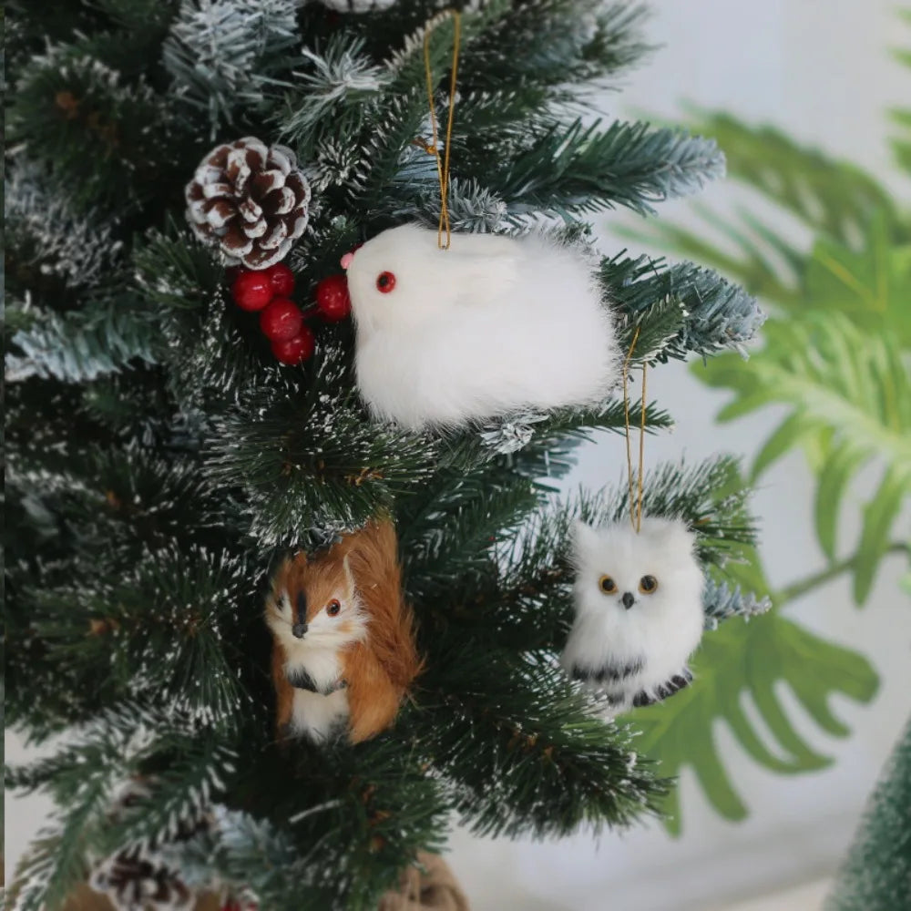 Faux Fur Animal Christmas Ornaments – Owl Bunny Squirrel Christmas Ornament Richie's