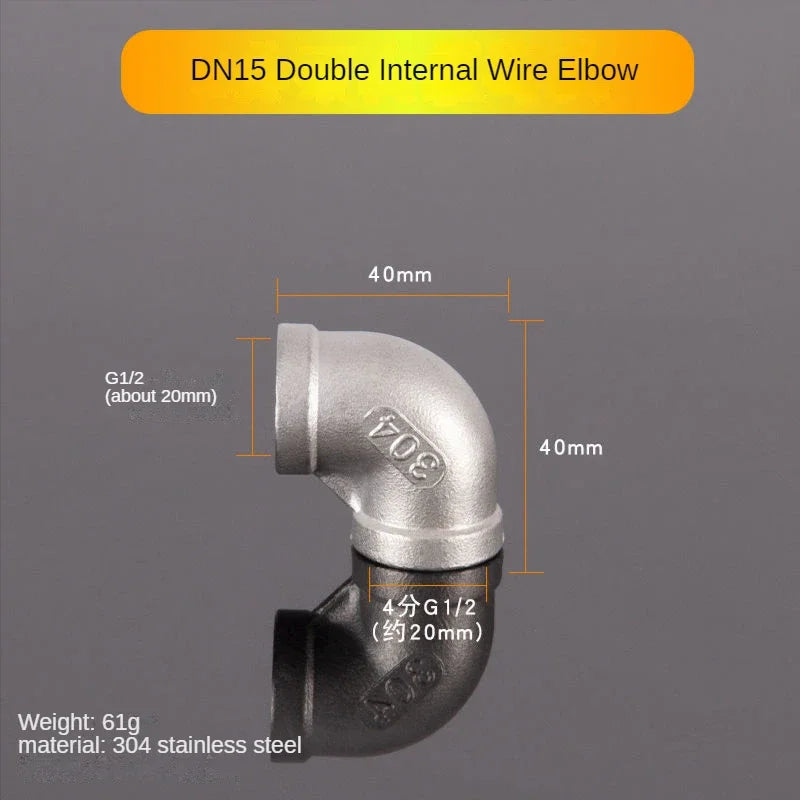 1/2" 304 Stainless Steel Pipe Fittings – Tee, Elbow & Connector Pipe Fitting Richie's 90 degree elbow-2 1/2"