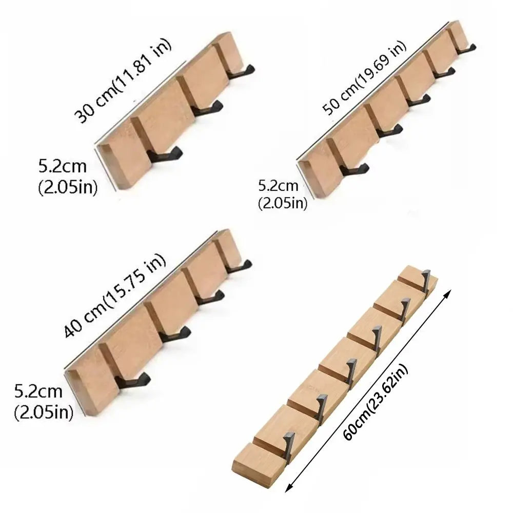 Wall Mounted Bamboo Coat Rack – Multi-Hook Space Saver Wall Coat Rack Richie's
