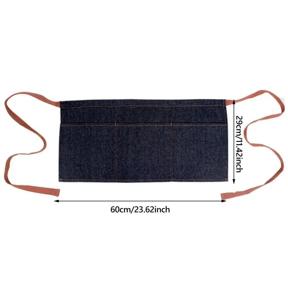 Unisex Denim Half Apron with Multiple Pockets | Workwear Denim Half Apron Richie's