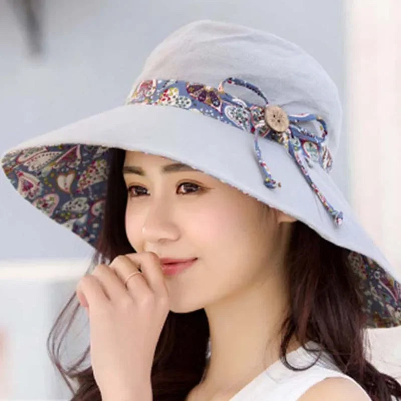 Women's Wide Brim UV Sun Hat | Cotton Beach Cap Women's Sun Hat Richie's