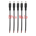 DC Power Pigtail Cable 5.5mm x 2.1mm Male Female Barrel Connector DC Power Connector Richie's 5Pcs Male
