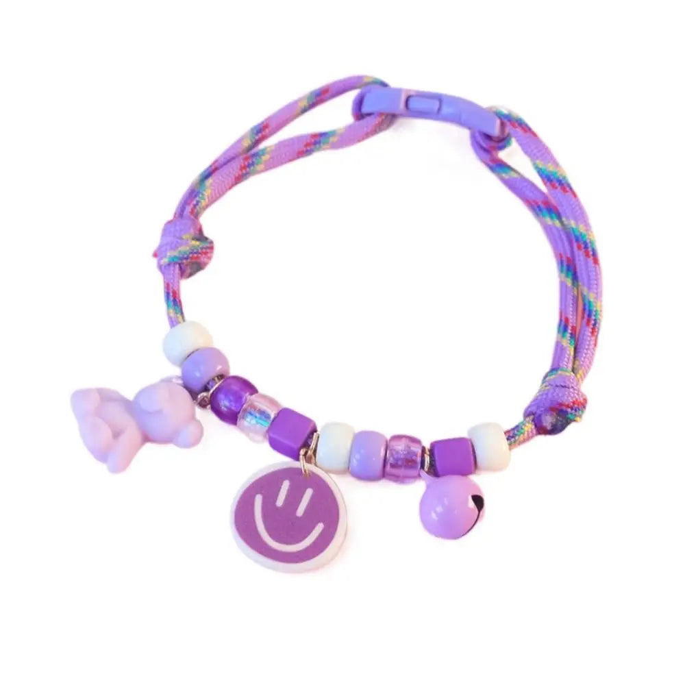 Adjustable Knit Pet Collar with Bell & Pendants for Cats & Dogs Pet Collar Richie's Purple