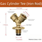 Brass Y-Splitter Propane Gas Adapter | 3-Way Valve Fitting Gas Valve Adapter Richie's