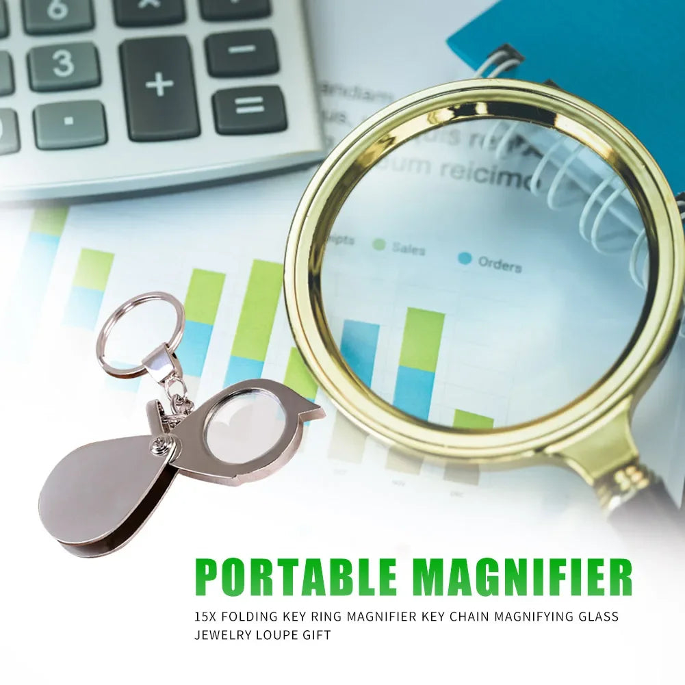 10X/15X Folding Key Chain Magnifier Loupe – Pocket Mini Tool Folding Magnifier Loupe Richie's