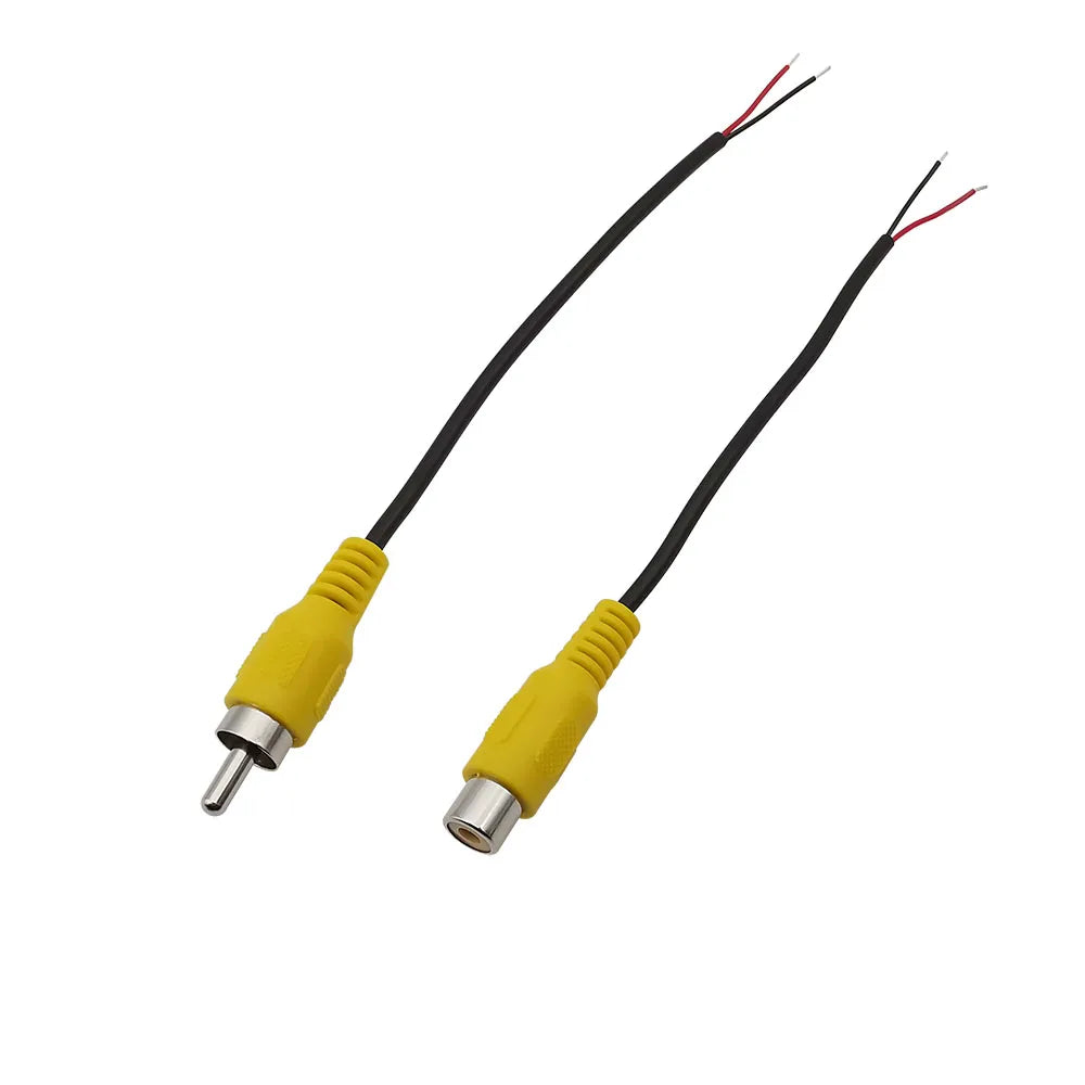 2Pcs RCA Male Female Pigtail Wire Connector – Audio Video DIY RCA Wire Connector Richie's 1 Male 1 Female