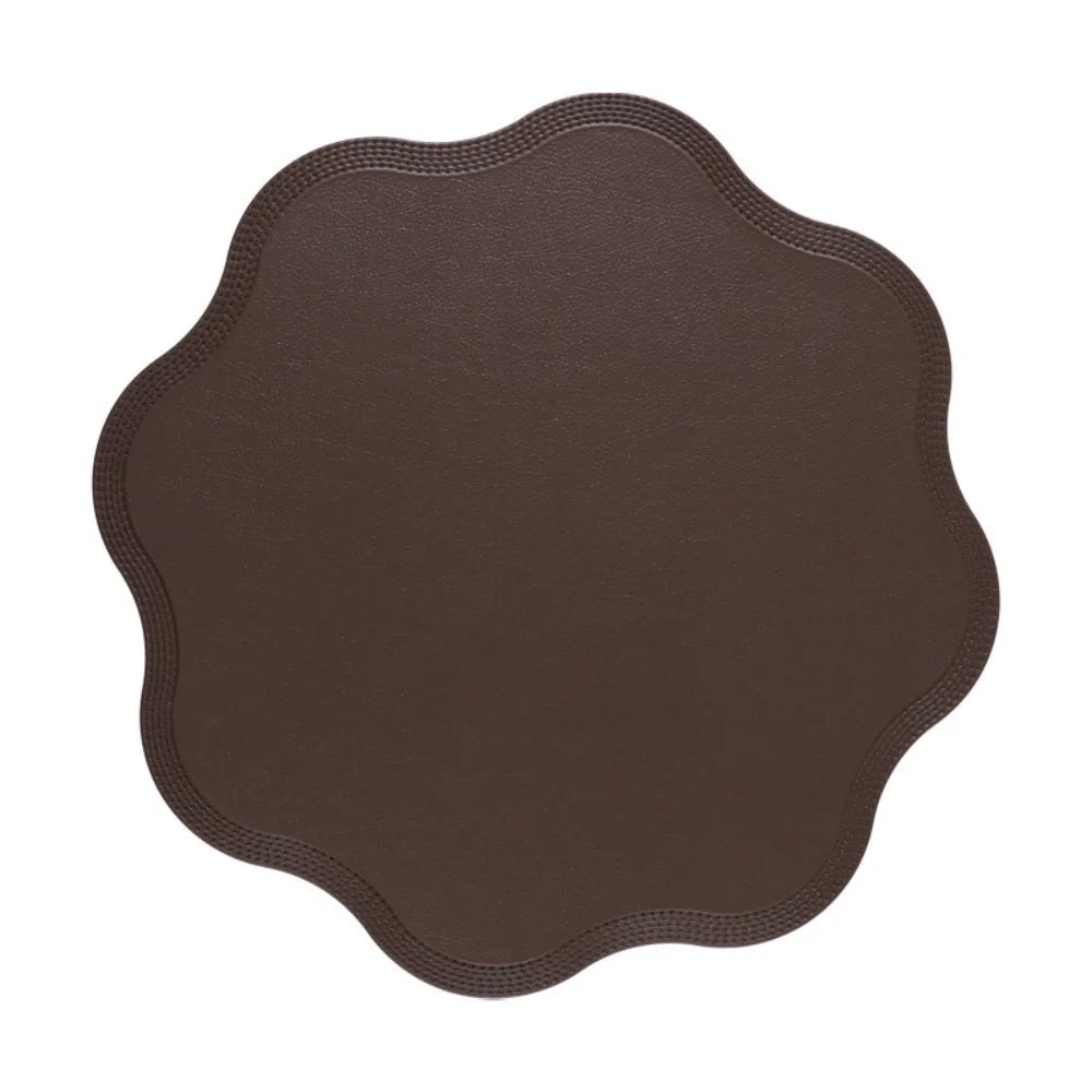Flower Shaped PVC Placemat – Heat-Resistant & Waterproof Table Placemat Richie's Brown 38-38cm