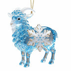 Acrylic Goat Christmas Ornament with Gold Cord & Snowflake Christmas Ornament Richie's Blue
