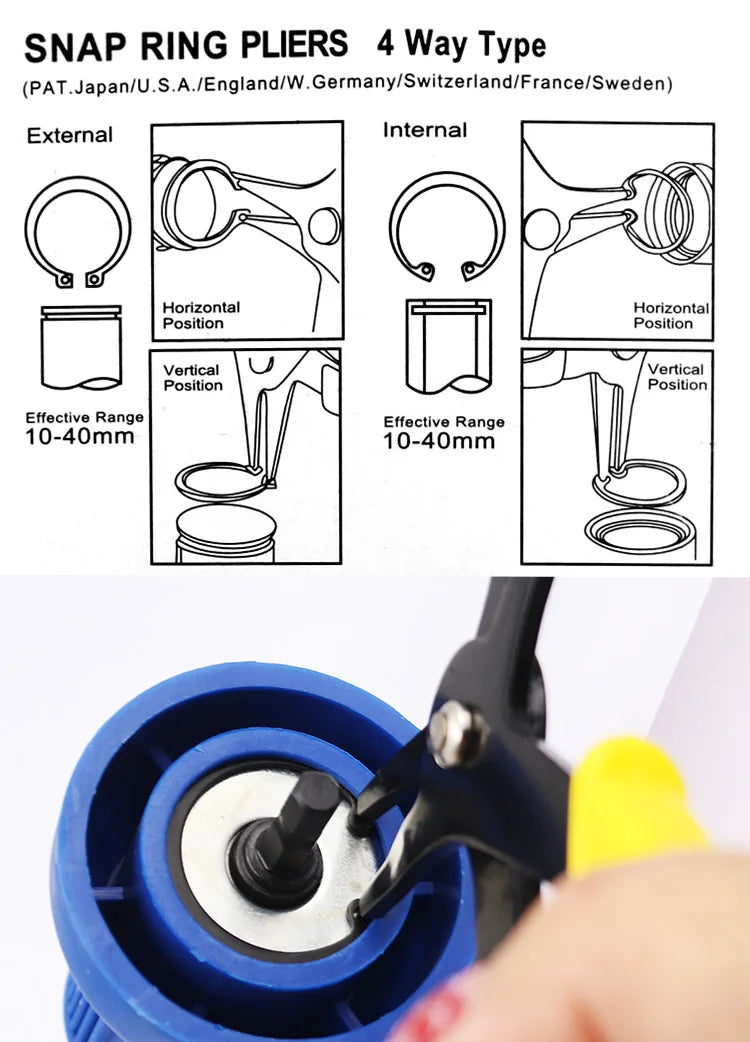 2-in-1 Circlip Pliers – Internal & External Snap Ring Tool Circlip Pliers Richie's