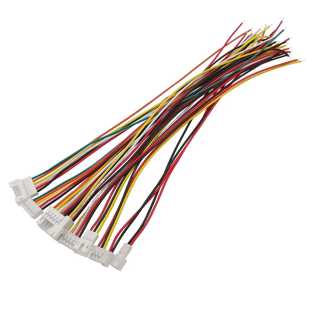 10Pcs JST PH 2.0mm Connector 2–6 Pin Male Female 26AWG Cables Wire Connector Set Richie's
