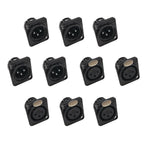 10Pcs 3-Pin XLR Male Female Connectors Black Metal Solder XLR Audio Connector Richie's