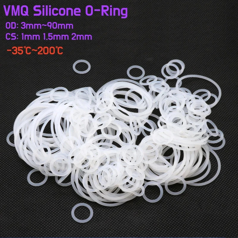 VMQ Food Grade Silicone O-Ring Gasket Set | 5–100 Pcs Silicone O-Ring Gasket Richie's OD-68mm-10pcs CS-2mm