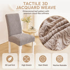 3D Leaf Jacquard Stretch Dining Chair Cover – Elastic Slipcover Chair Slipcover Richie's