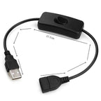 USB Extension Cable with ON/OFF Switch – Male to Female, 5V 2A USB Switch Cable Richie's