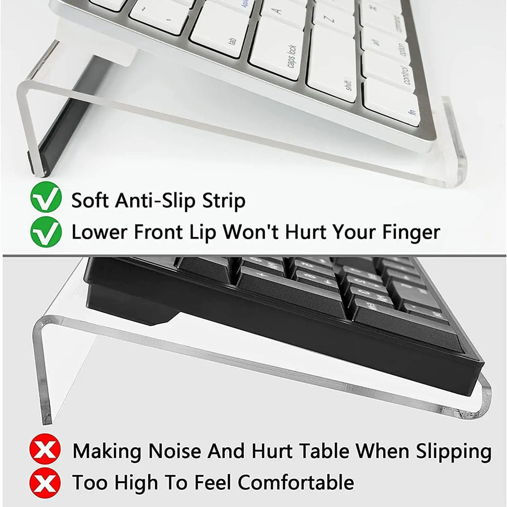 Ergonomic Acrylic Keyboard Riser Stand – Transparent Desk Tilt Keyboard Riser Stand Richie's