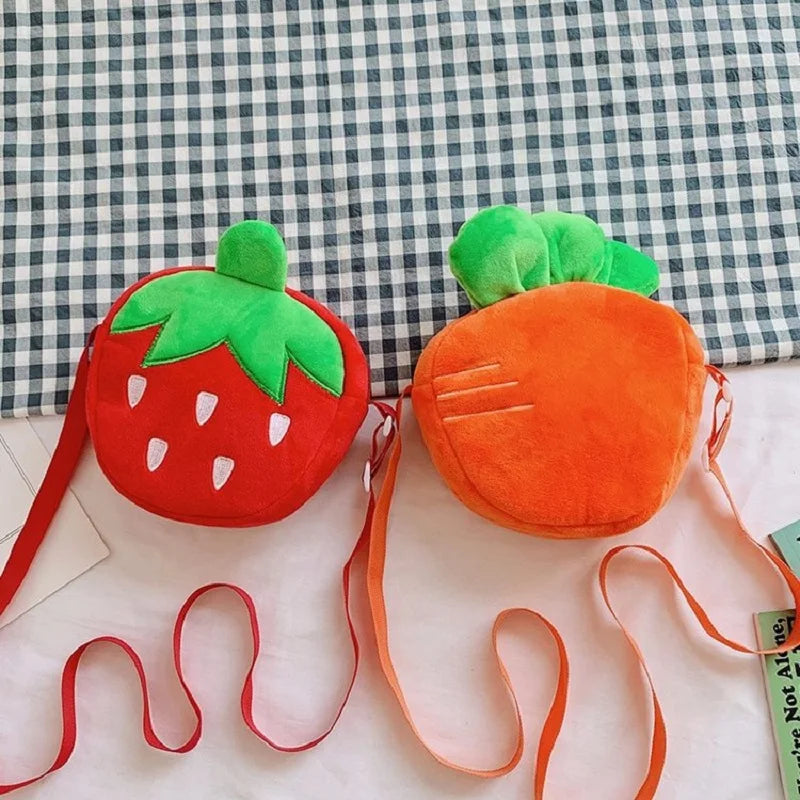 Cute Plush Strawberry Kids Mini Shoulder Bag & Coin Purse Kids Shoulder Bag Richie's