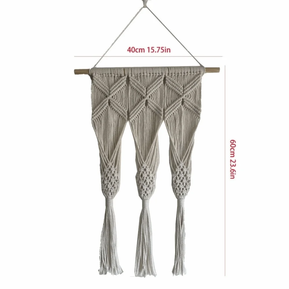 Nordic Boho Handwoven Macrame Tapestry 40x60cm Wall Decor Macrame Wall Hanging Richie's X-Pattern Style