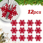 Felt Snowflake Christmas Utensil Holders | Holiday Table Decor Holiday Table Decor Richie's Red-12pcs
