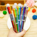 4-Pack Six-Color Transparent Ballpoint Pens – School Supplies Ballpoint Pen Set Richie's Default Title