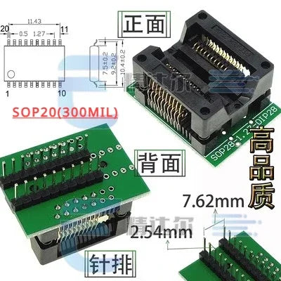 SOP/TSSOP to DIP Programmer Adapter Socket Set 8–28 Pin IC Programmer Adapter Richie's SOP20(300MIL)