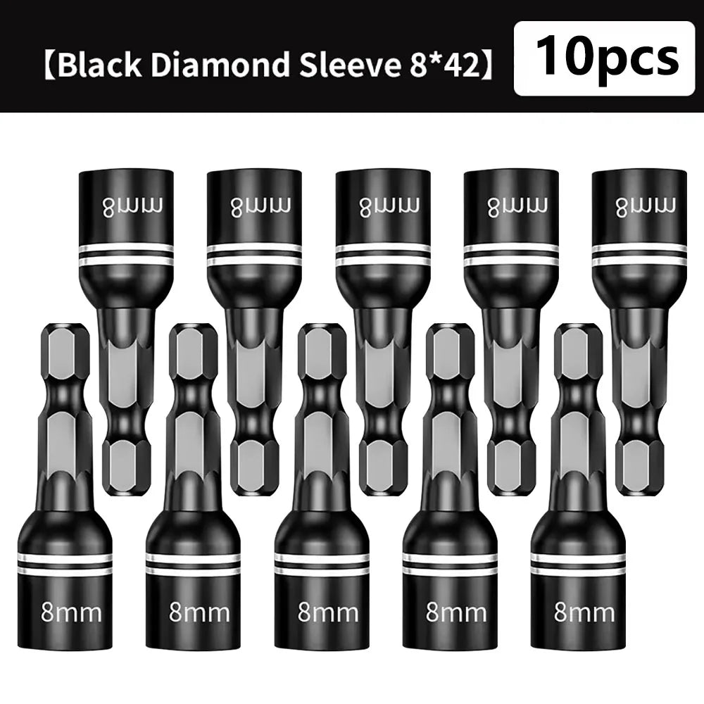 CR-V Steel Magnetic Hex Nut Socket Driver Drill Bit Adapter Socket Driver Bit Richie's 10 pcs
