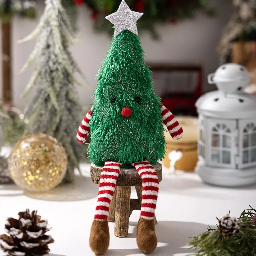 Fluffy Christmas Tree Figurine – LED Glowing Xmas Décor Christmas Figurine Richie's Green A