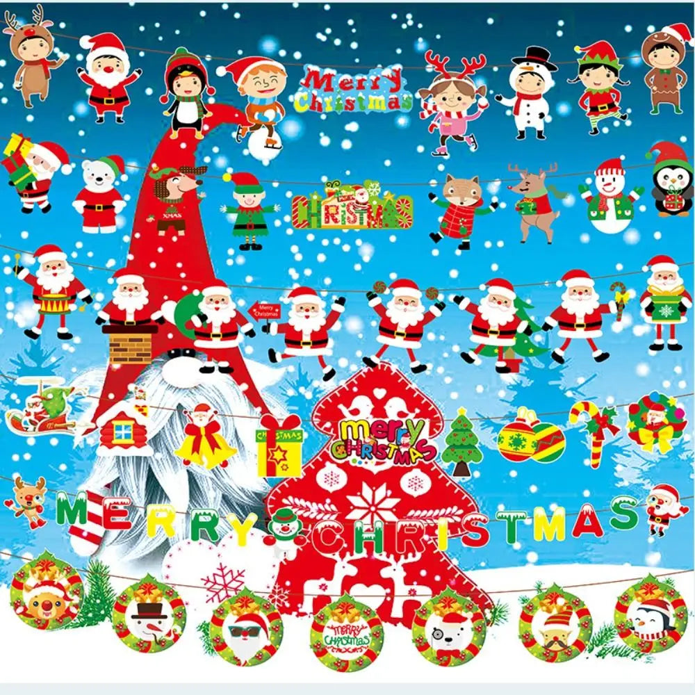 Santa Claus Christmas Bunting Banner | DIY Holiday Party Decor Christmas Party Banner Richie's