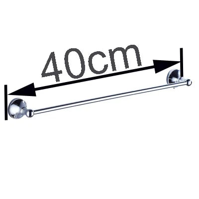 Wall Mounted Brass Towel Bar with Hook 60cm – Chrome/Gold Towel Bar Rack Richie's Chrome 40 CM