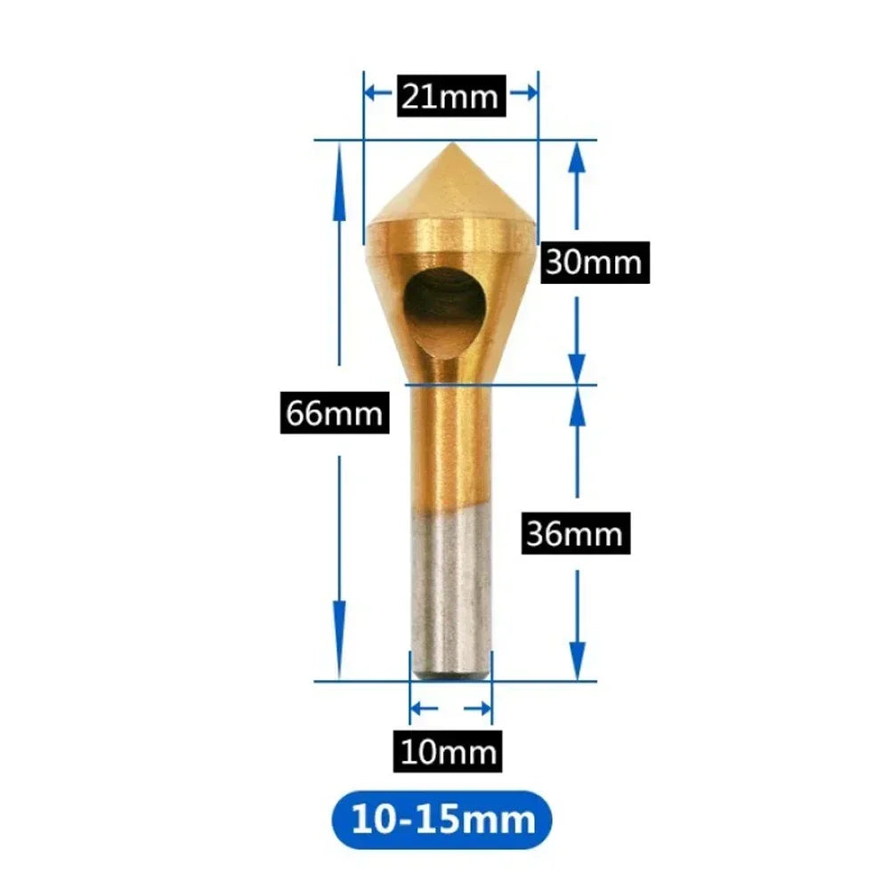 Titanium-Plated HSS Countersink Drill Bit – Deburring & Chamfer Tool Countersink Drill Bit Richie's 10-15mm