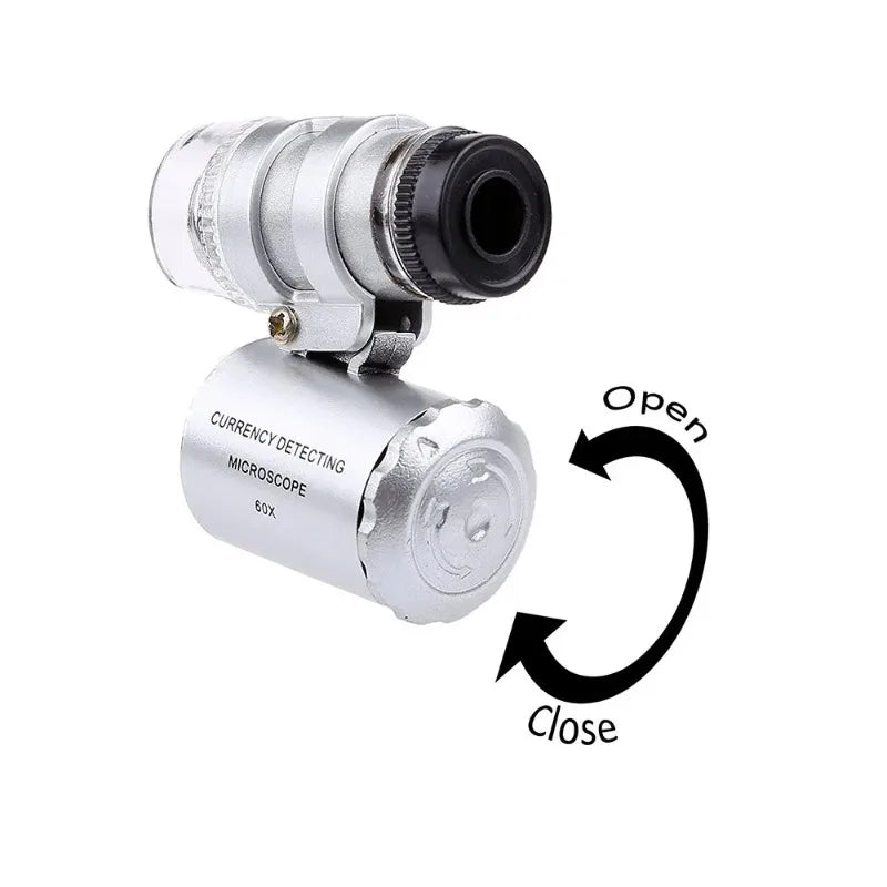 Mini 60X LED Loupe Magnifier with UV Currency Detector Magnifying Loupe Richie's