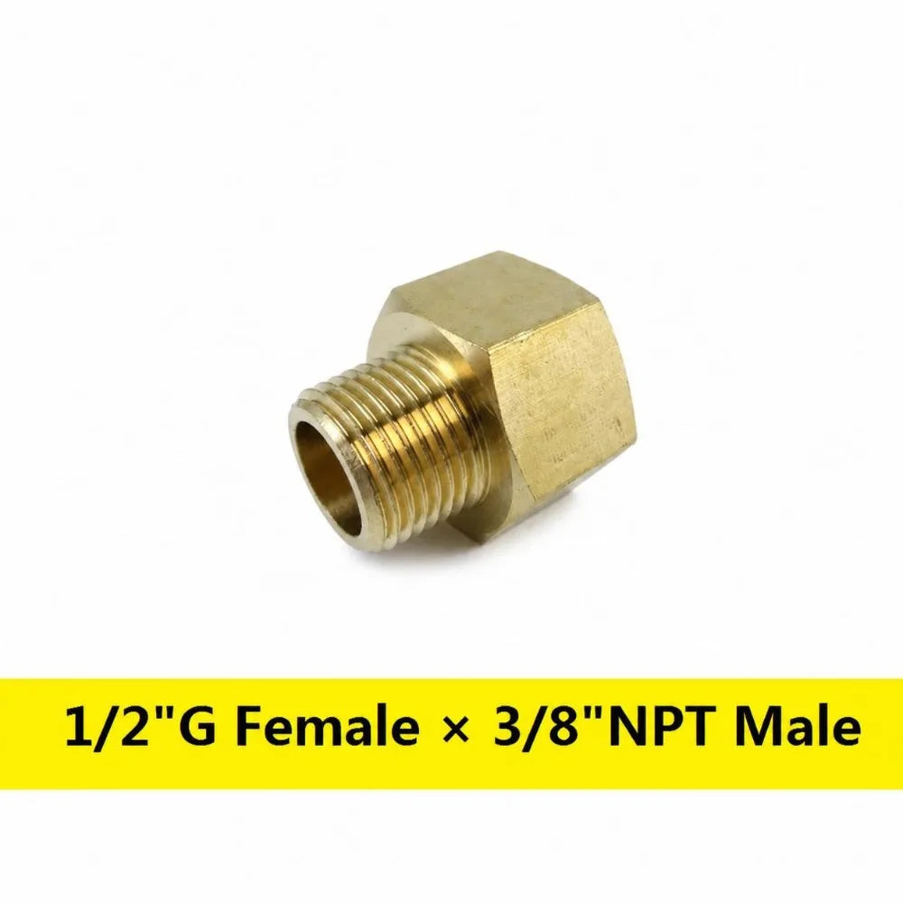 Brass G BSP Female to NPT Male Thread Pipe Fitting Adapter Pipe Fitting Adapter Richie's G 1-2- F x3-8- NPT M