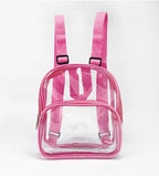Clear PVC Transparent Backpack – Waterproof Stadium-Approved Bag Transparent Backpack Richie's pink 19x7x22.8cm