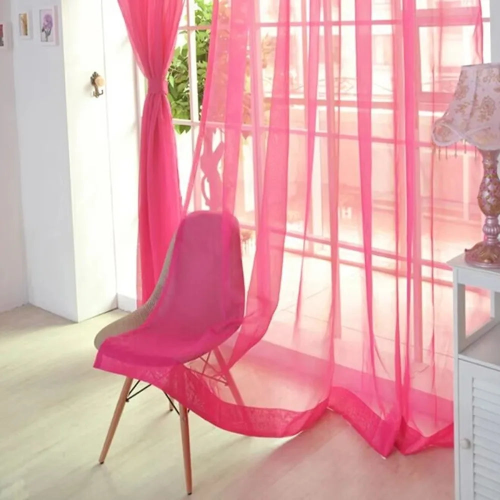 Sheer Tulle Curtain 1×2M Rod Pocket Polyester Window Panel Sheer Window Curtain Richie's