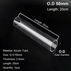Clear Acrylic Tube for Aquarium & DIY – 20/50cm Multiple Sizes Acrylic Aquarium Tube Richie's OD50mm - 20cm