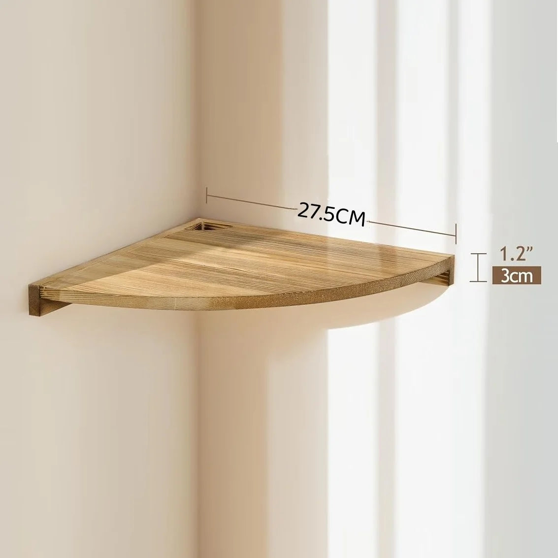 Natural Wood Floating Corner Triangle Shelf – Bathroom & Living Floating Corner Shelf Richie's wood1pc
