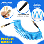 25FT Recoil Air Compressor Hose 300 PSI with Coupler & I/M Plug Air Compressor Hose Richie's