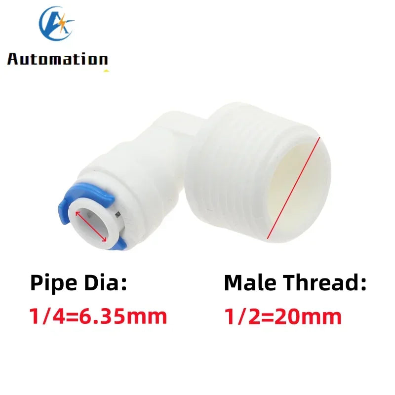 5Pcs RO Water Quick Elbow Fittings – 1/4" & 3/8" Tube Connectors Pipe Elbow Fittings Richie's