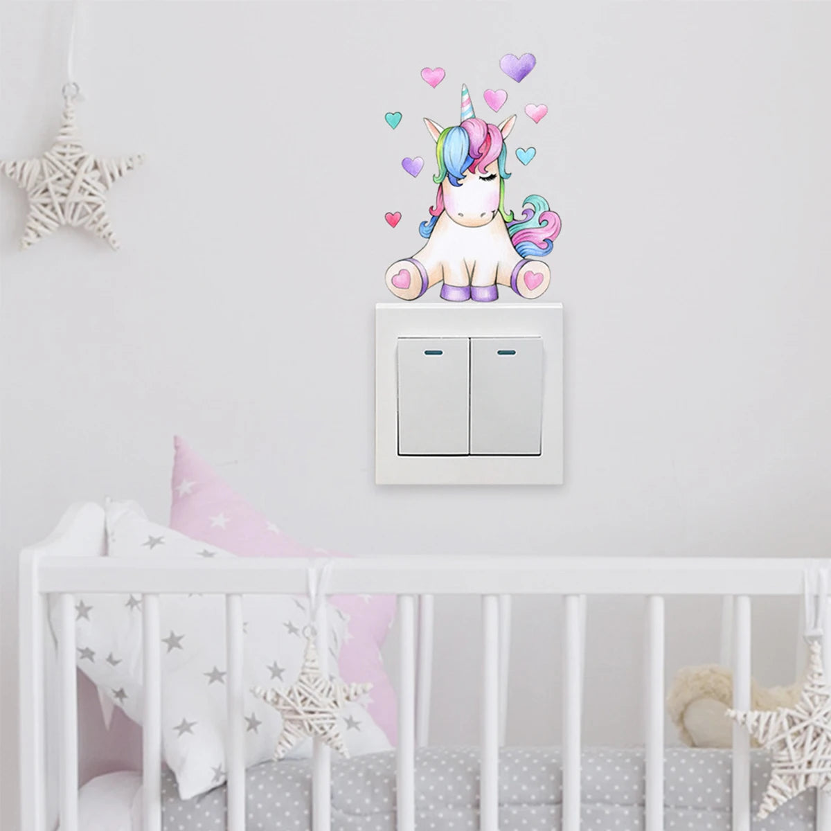 Watercolor Unicorn Light Switch Sticker | Heart Wall Decal Decorative Wall Sticker Richie's Default Title